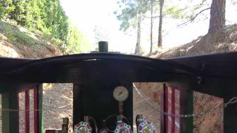 At The Throttle Of A 7.5 Inch Gauge Wood Fired Steam Locomotive Through A Tunnel At The Mini Acres