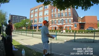 Justin Hoffman preaching at the Farmer's Market August 28th