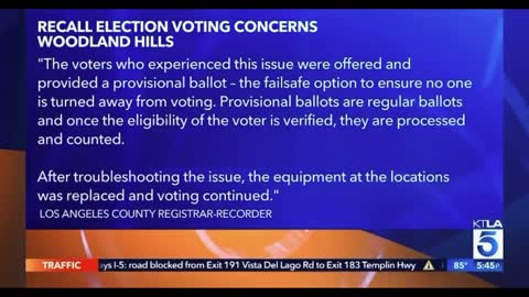 KTLA reporting on RECALL voting FRAUD