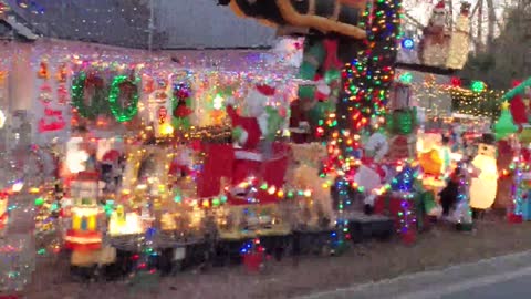 Christmas Decorations Light Up City Street