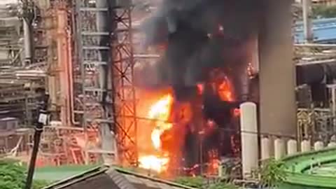 An explosion and fire occurred at an oil refinery in South Africa.