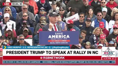 Rep. Greg Murphy (R-NC) Full Speech at President Trump Rally in Selma, NC.