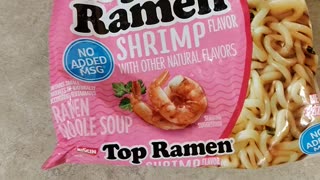 Eating Nissin Top Ramen Shrimp Flavor, Dbn, MI, 9/1/23