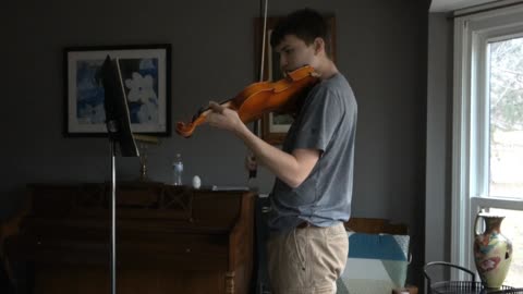 Lane Practicing his violin