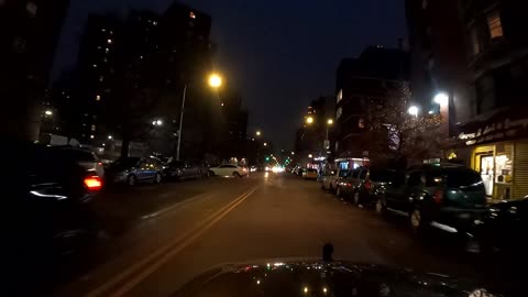 Driving Ave. Avenue D LES Lower East Side NYC New York Manhattan at Night 12-29-2021