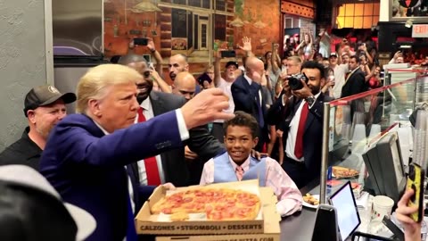 President Trump stops at Downtown House of Pizza in Fort Myers.