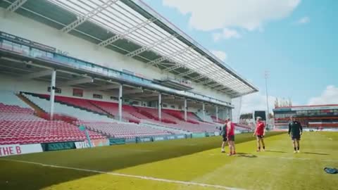 Preparation of Kingsholm, home stadium of Gloucester Rugby for the new 2021_2022_3