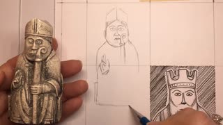 Isle of Lewis Chessmen -- Time-Lapse Pen and Ink Drawings of Medieval Chess Pieces