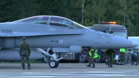 F-18D Hornet hot refueling on the highway