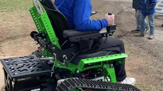 Joshua's Initial Track Chair Ride!