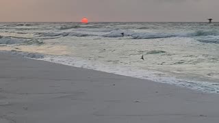Sunrise while surf fishing fishing