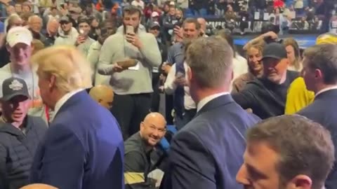 Donald Trump at the NCAA Division I Wrestling Championships in Tulsa, Oklahoma