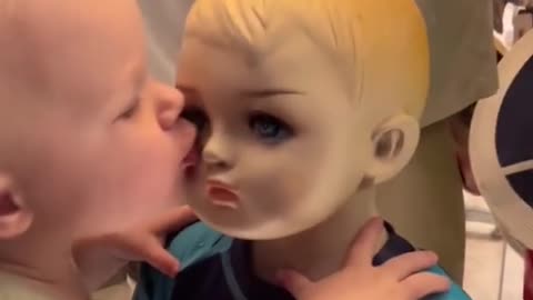 This baby thinks the Mannequin is REAL Funny Cute Video 😍