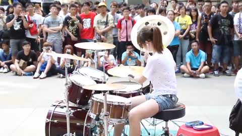 Amazing Girl Drummer Does BIGBANG - Fantastic Baby Street Performance | Koreaboo Stories