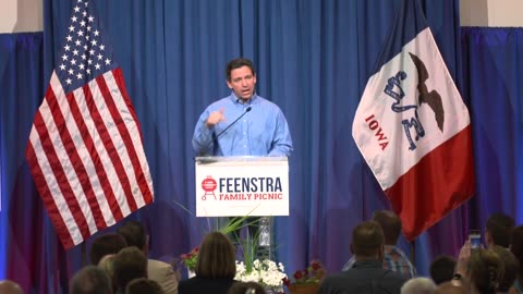 DeSantis woos Republicans in Iowa as Trump's event washed out