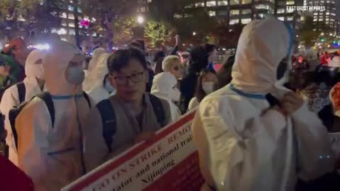 Anti-Vax Mandate Protestors Chant "F**k Joe Biden" During NYC Halloween Parade