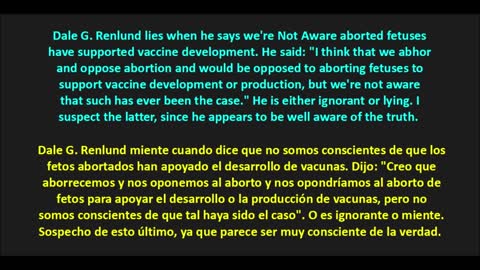 Dale Renlund Lies When He Says We're Not Aware Aborted Fetuses Have Supported Vaccine Development