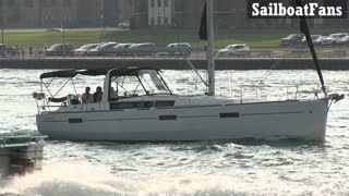Why Knot Sailboat Cruising Up St Clair River In Great Lakes