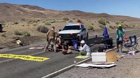 Nevada Rangers shut down "Climate Change" Protest just outside of Burning Man.