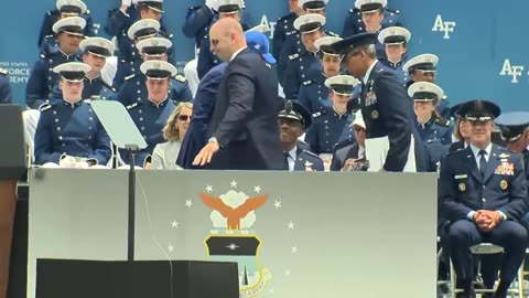 VIDEO- President Biden falls on stage while giving out diplomas at U.S. Air Force Academy graduation