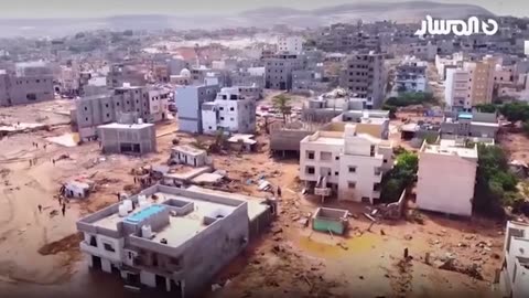 Libya floods: Drone footage shows widespread destruction