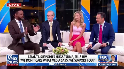 Supporter hugs Trump at Chick-fil-A_ 'Don't care what the media says'