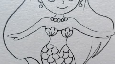 How to easy draw mermaid step by step?