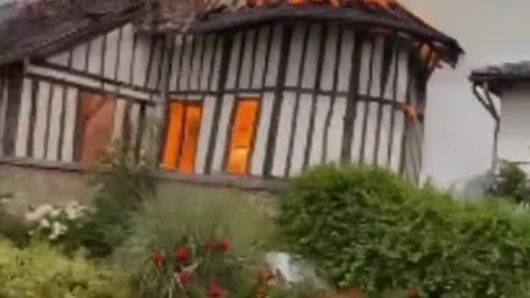 FRANCE - A 16th century Catholic Church has been burnt to the ground