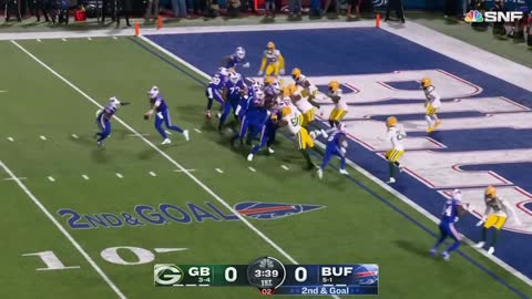 Josh Allen laughs off a HUGE HIT then throws a TD(1)