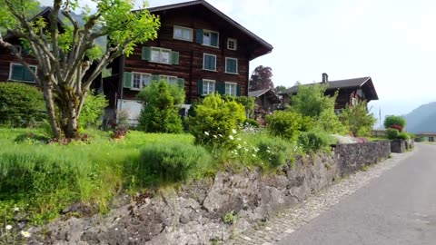 Glarus Switzerland, a beautiful village nestled between mountains at the foot of the Glärnisch ridge