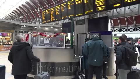 Paddington station busy on Christmas Eve ahead of latest rail strike