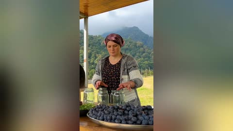 Cooking Delicious Plum Jam! Healthy Sweets in the Mountains of Azerbaijan!