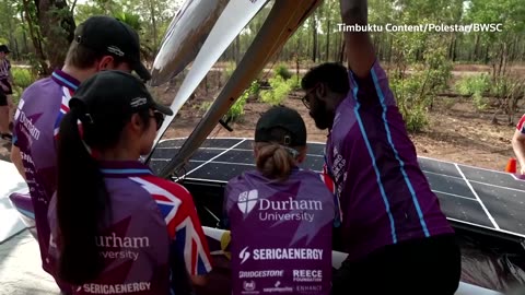 Solar-powered cars race through Australian outback