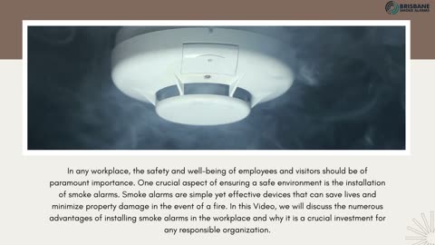 Advantages of Installing Smoke Alarms in the Workspace