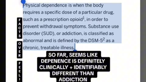 Dependence DOES NOT equal Addiction and it MATTERS!