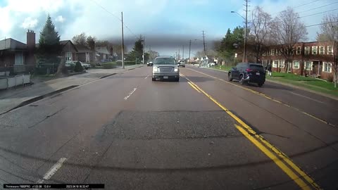 Car Accident By Bus Stop In Canada