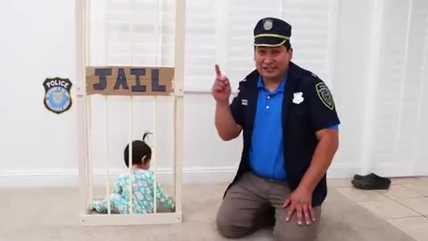 Kids Baby Maddie Plays Cop Polices _ Children Following Rules Funny Video