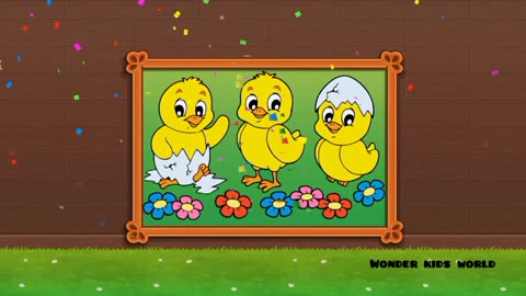 Baby coloring Rhymes . Kids Attraction colouring birds & sleeping rhymes