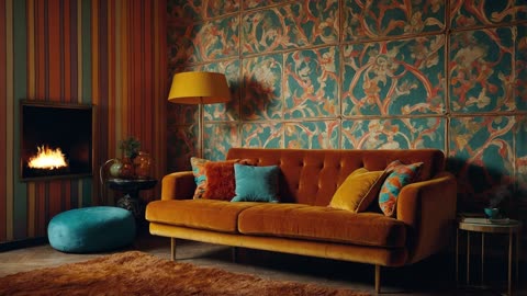 Retro Velvet Couch + Steaming Cup of Tea + 2 Hours Crackling Fire