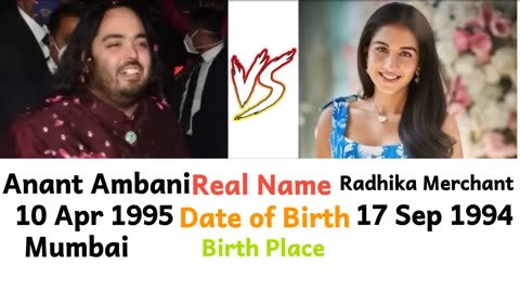Anant Ambani VS Radhika Merchant