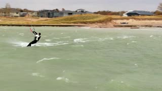 Kite Surfing Huge Waves Hit New Buffalo, Michigan Beaches
