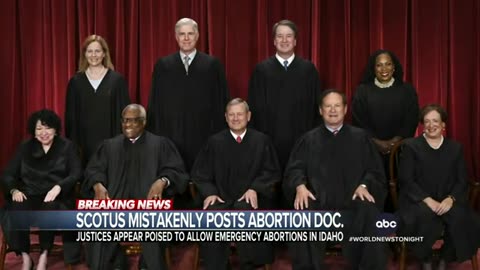 Supreme Court 'inadvertently, briefly' uploads what appears to be abortion case ruling ABC News