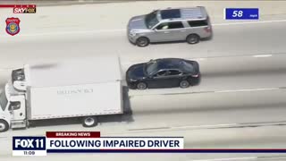Erratic & Impaired Driver Leads Police On Pursuit In Los Angeles