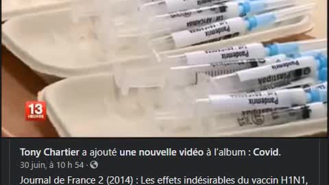 JT de France 2 (2014): Vaccins H1N1 & effets secondaires