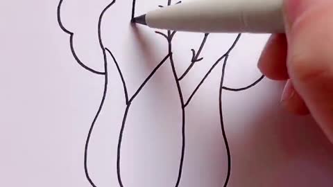 How to draw simple Cabbage in 1 minute #drawing​ #draw​ #painting