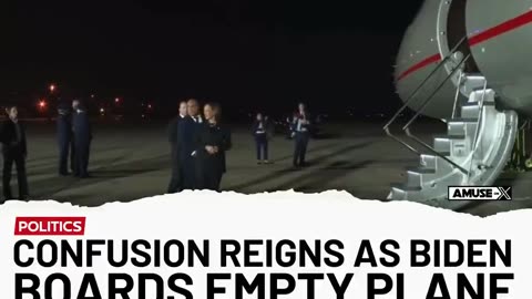 Watch as Confusion Reigns as Kamala and U.S. Secret Service watch Biden Boards Empty Plane
