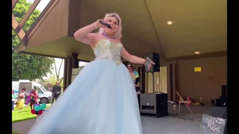 “Drag Queen” Performing for Children at the LGBT “Pride in the Park” event in Coeur d’Alene, Idaho