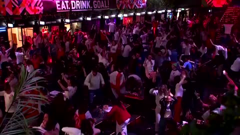 England fans burst with joy after semi-final win