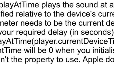 iOS Swift AVAudioPlayer playAtTime method doesn39t work