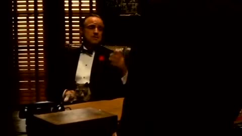 In "The Godfather" (1972) opening, Don Vito Corleone strokes a stray cat that wandered onto the set.